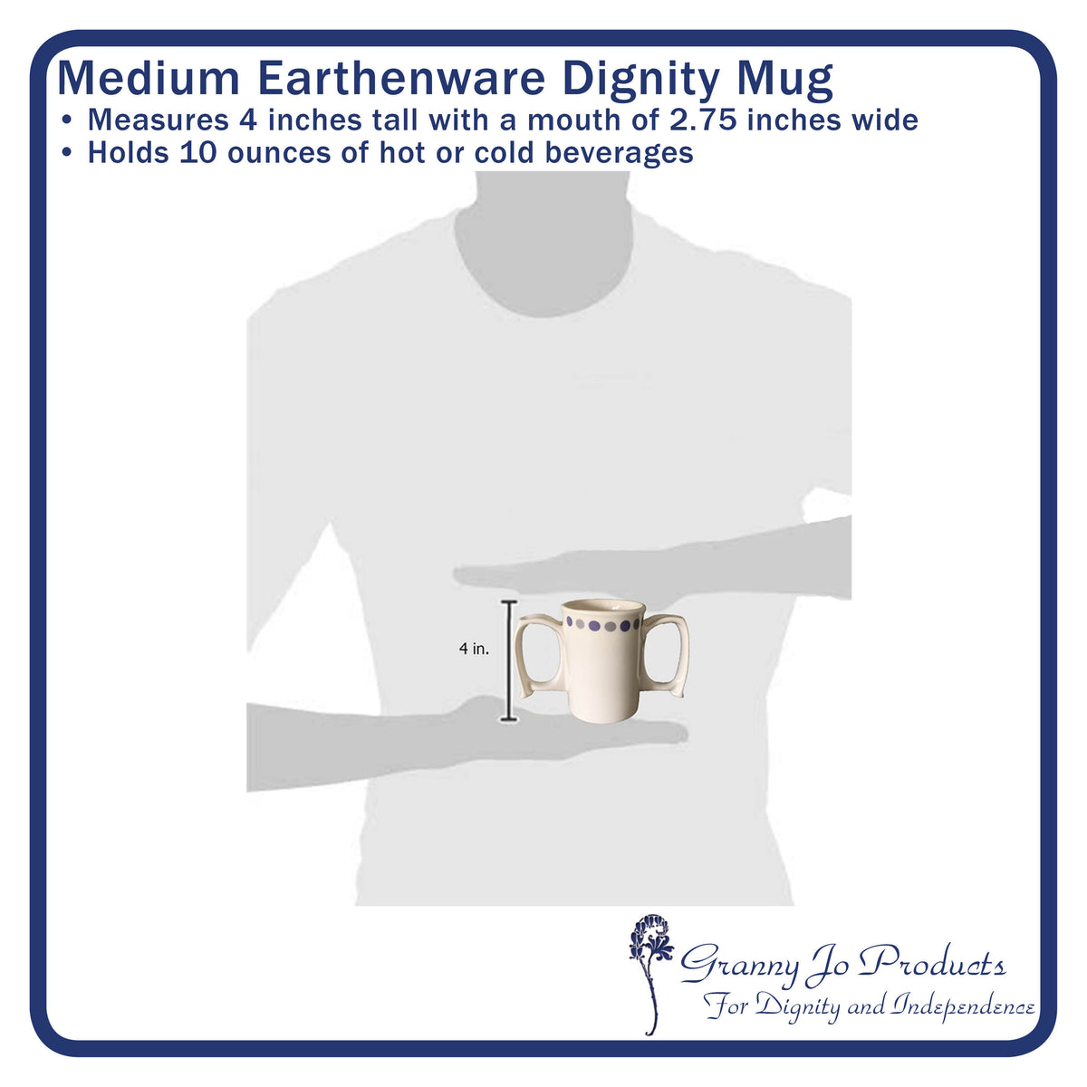 Granny Jo Dignity Mug :: two handle coffee cup provides increased