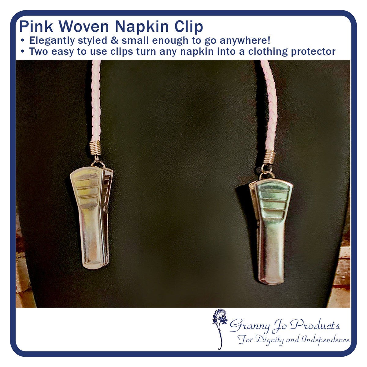 Pink Woven Napkin Clip
