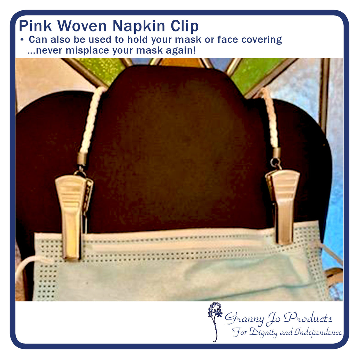 Pink Woven Napkin Clip