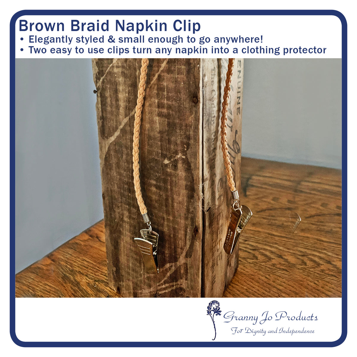 Brown Braid Napkin Clip