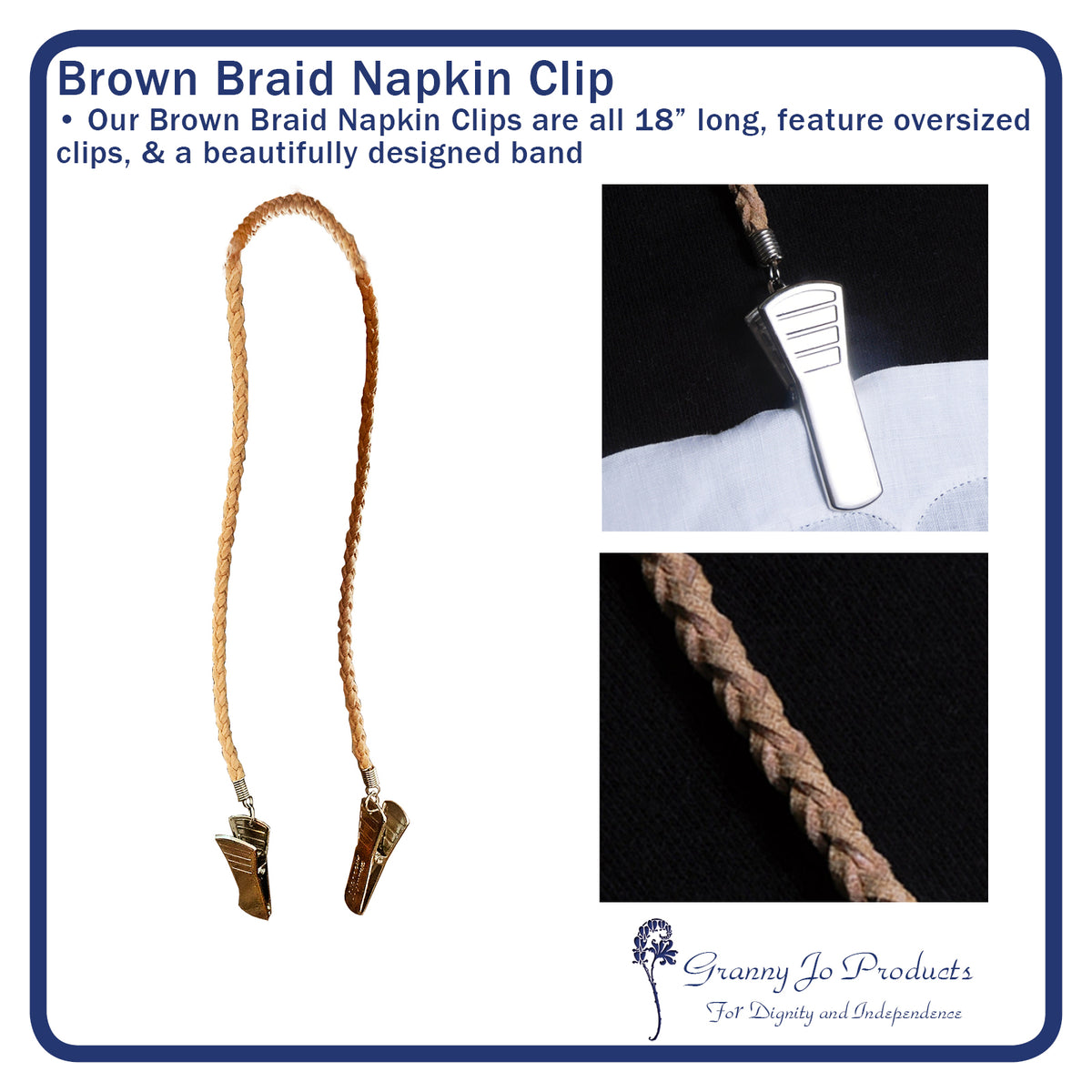 Brown Braid Napkin Clip